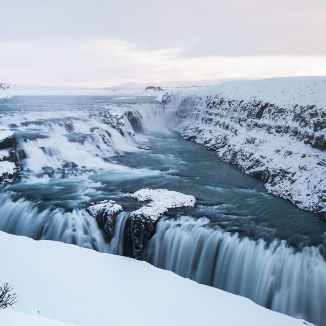 golden circle in winter